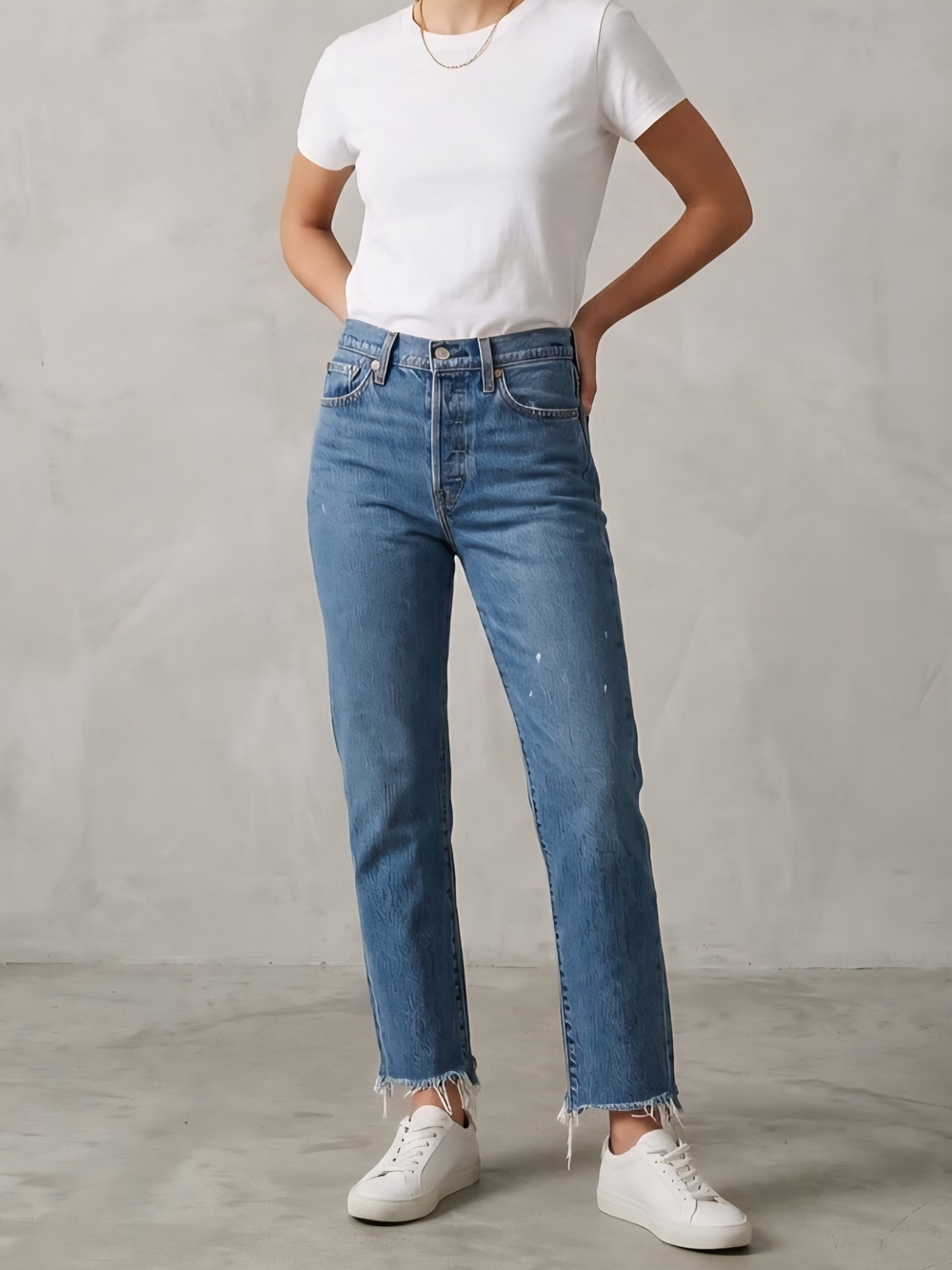 Levi's Premium Wedgie Straight Leg Blue Jeans Cotton Denim Embroidered Pocket